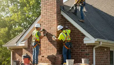 Aurora, CO chimney repair by FX Remodeling & Exteriors fixing brick mortar and flashing damage