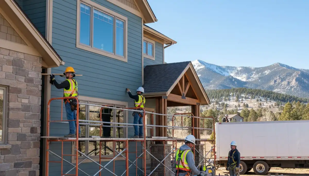 Vinyl siding installation in Aurora, CO for a residential home exterior by Aurora Vinyl Siding