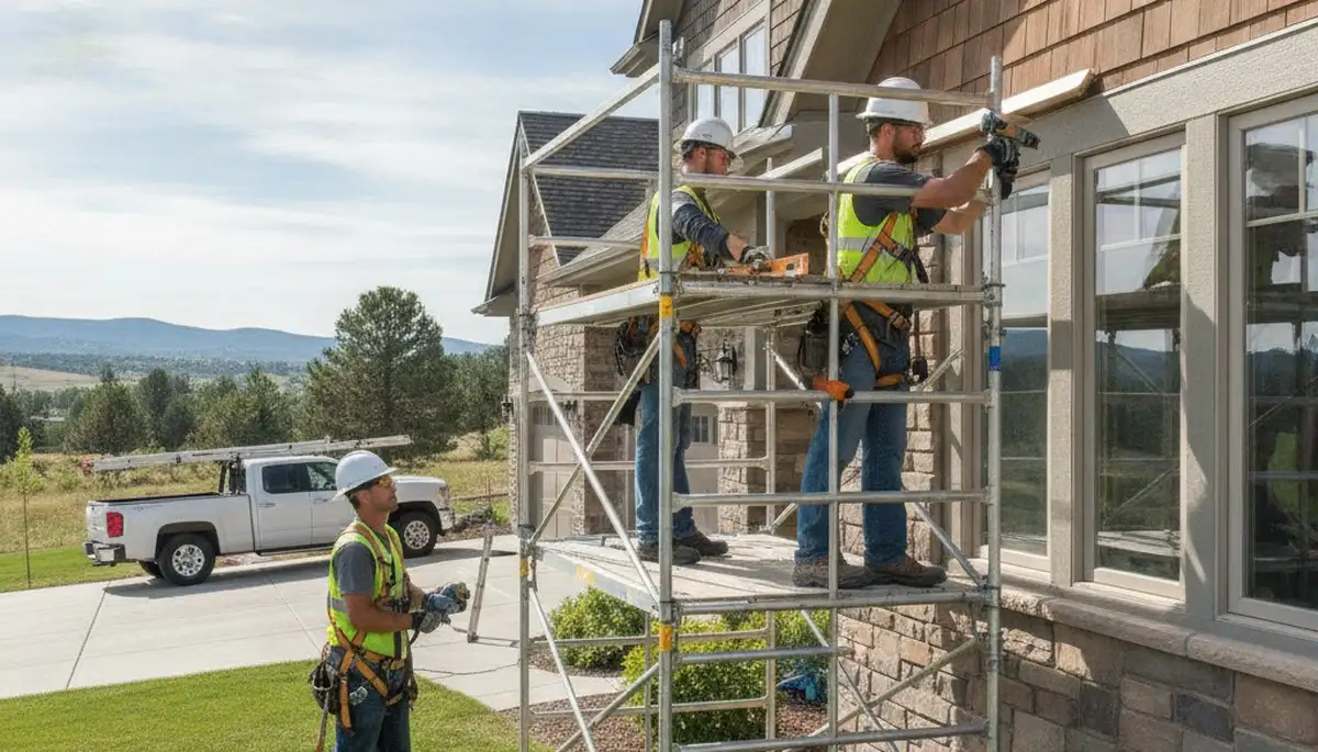 Aurora, CO siding contractor installing durable vinyl siding on a home exterior