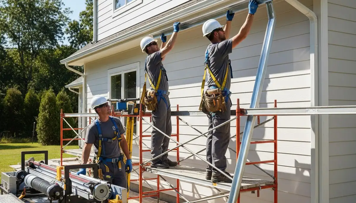 Seamless gutter installation in Aurora, CO for hail, snowmelt, and rain protection