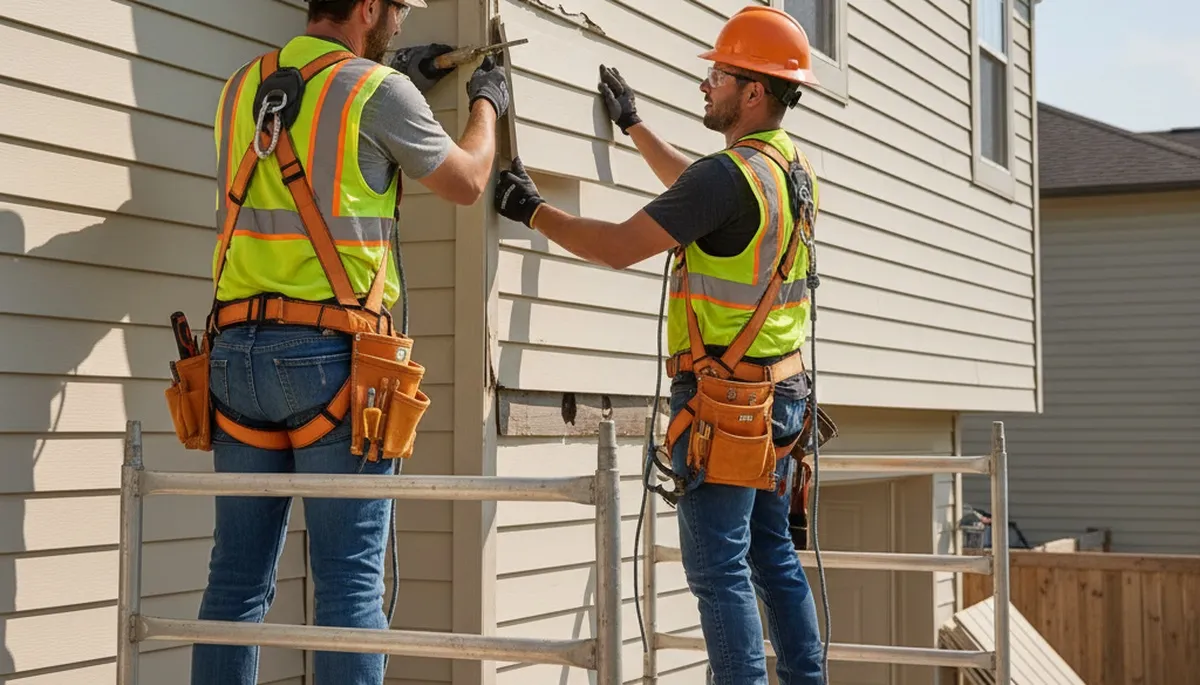 Vinyl siding repair in Aurora, CO by FX Remodeling & Exteriors for storm-damaged home exterior